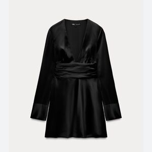 Zara Black Satin Mini Dress